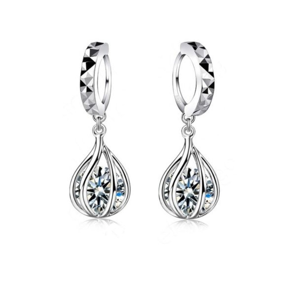 💎 925 Sterling Silver Earrings With Necklace Set Bundle Drop Ball - Picture 6 of 6